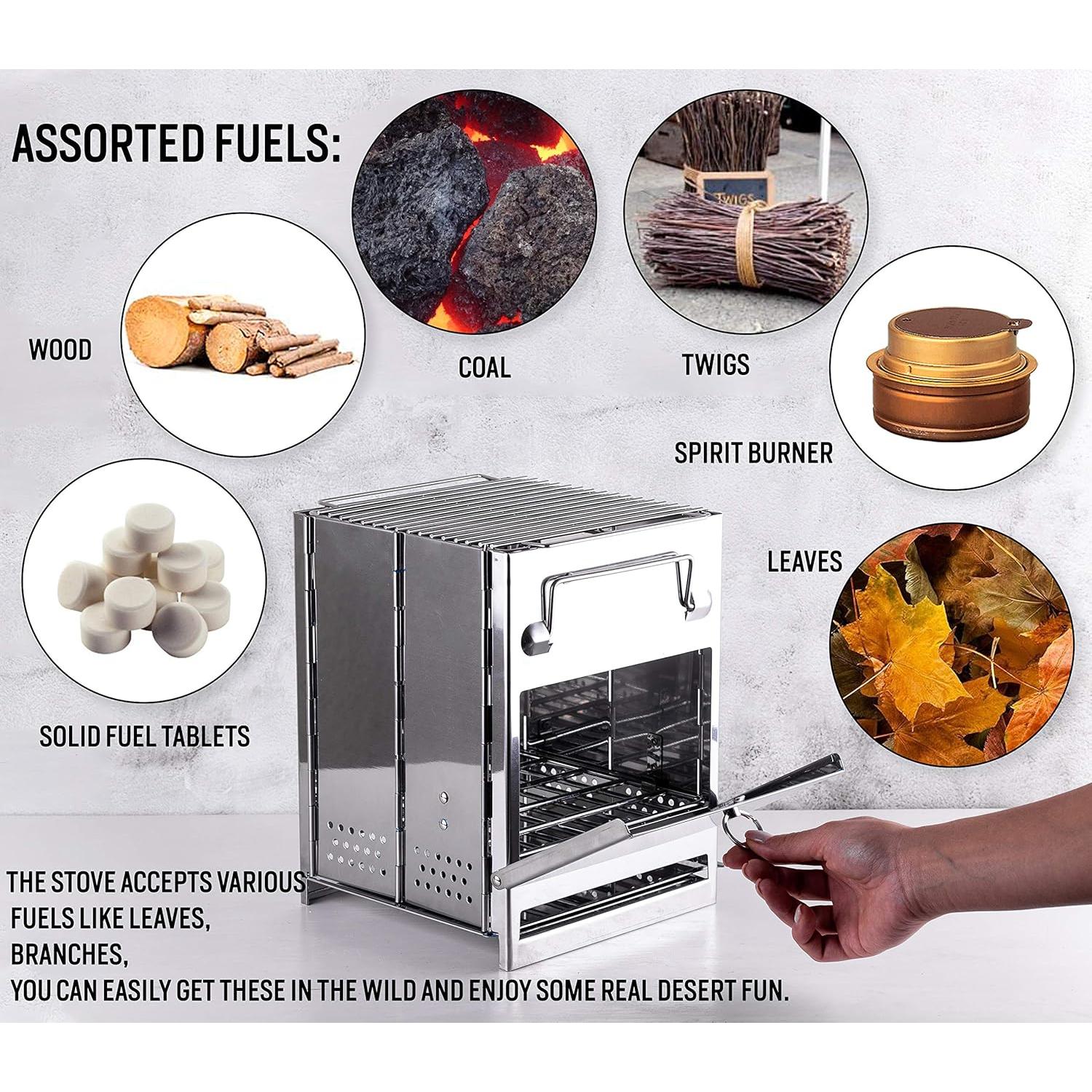 Estufa de Camping Plegable Zento Deals Acero Inoxidable 2.49kg