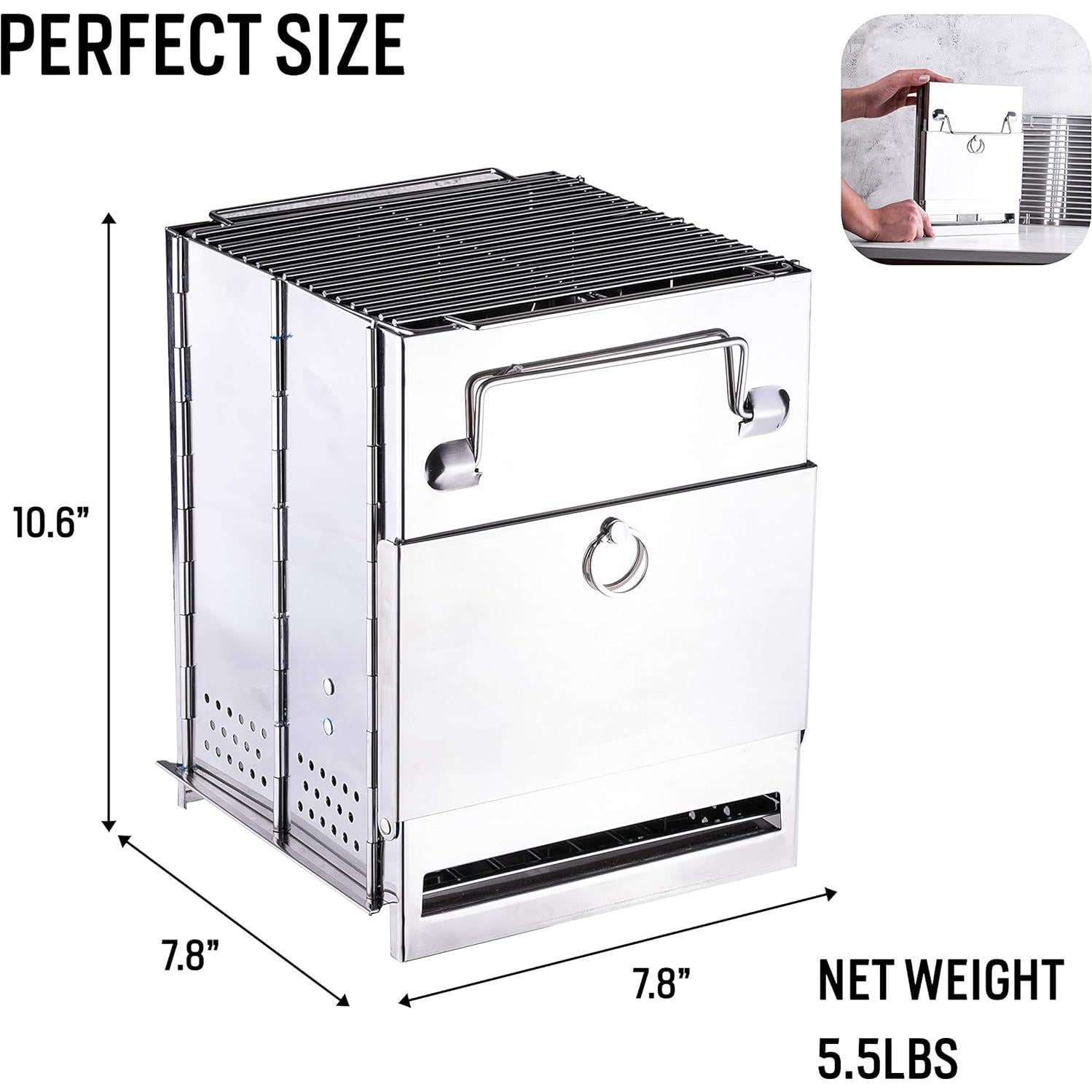 Estufa de Camping Plegable Zento Deals Acero Inoxidable 2.49kg