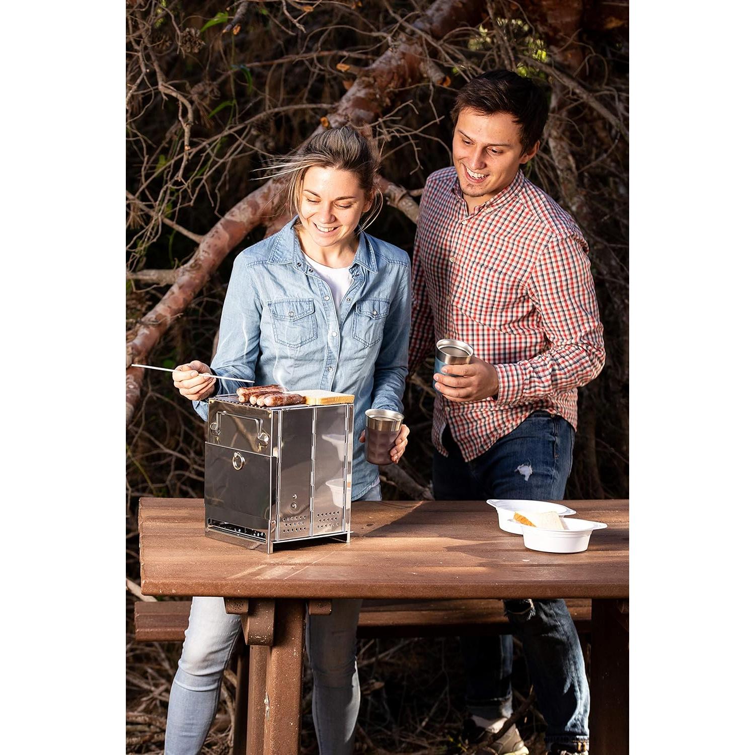 Estufa de Camping Plegable Zento Deals Acero Inoxidable 2.49kg