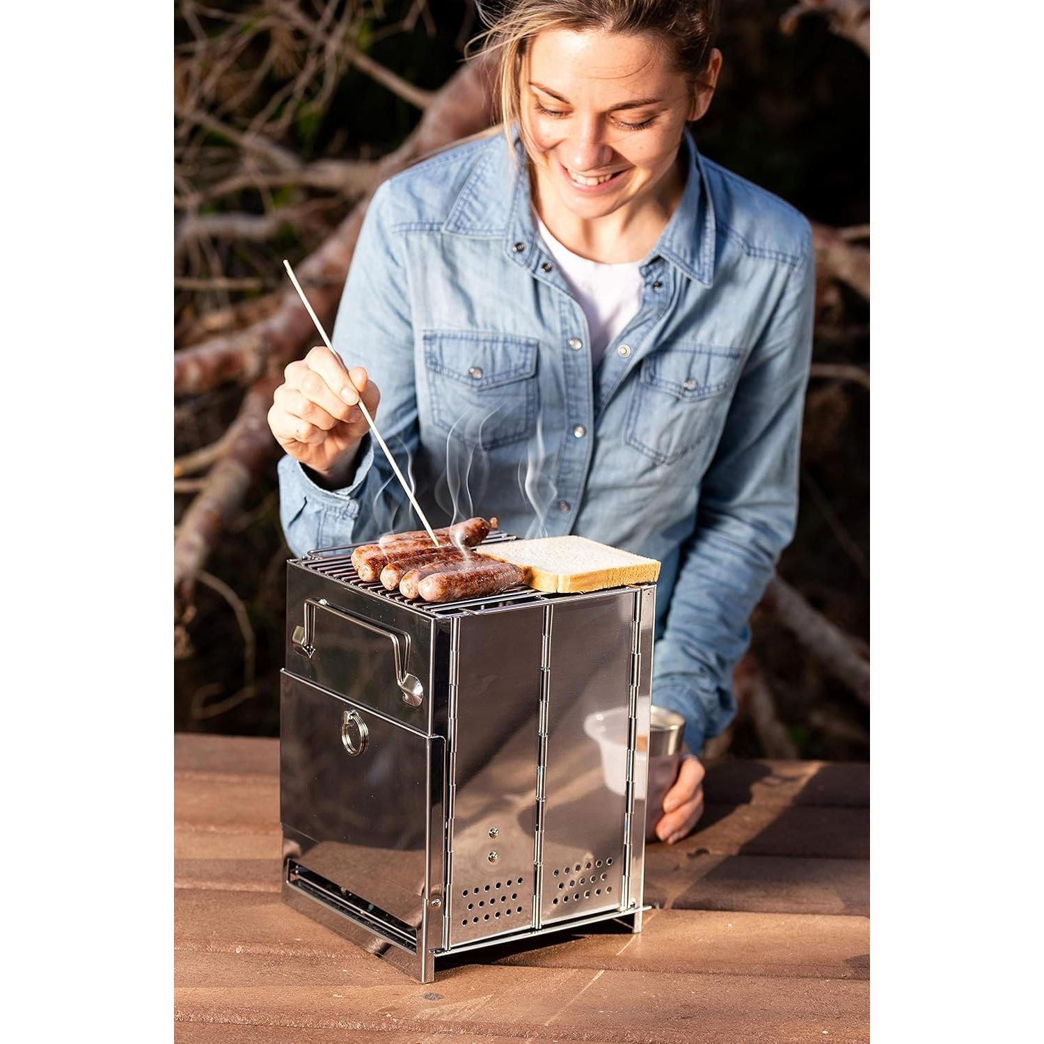 Estufa de Camping Plegable Zento Deals Acero Inoxidable 2.49kg