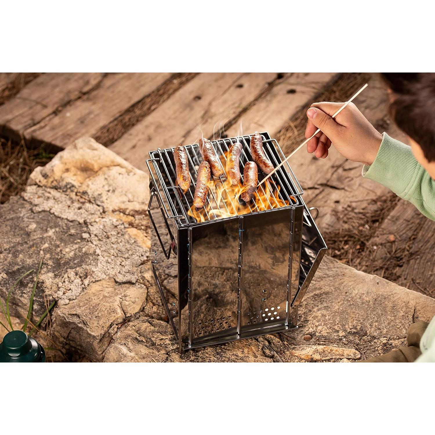 Estufa de Camping Plegable Zento Deals Acero Inoxidable 2.49kg