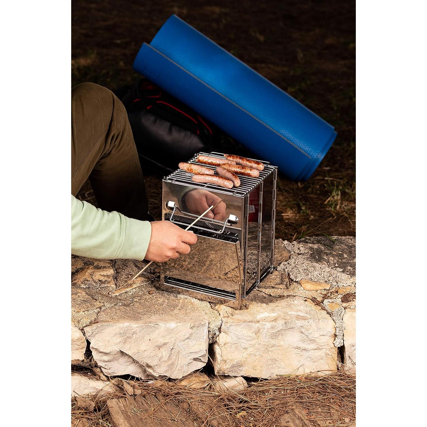 Estufa de Camping Plegable Zento Deals Acero Inoxidable 2.49kg