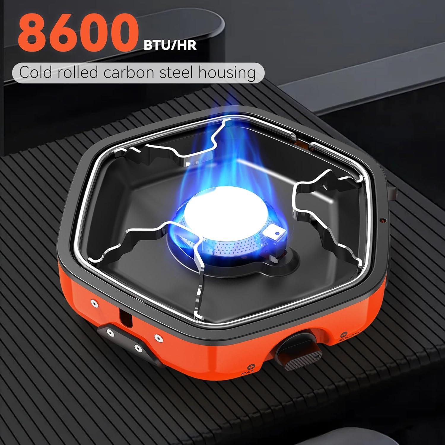 Estufa de Camping Portátil GIGART Propano 86000 BTU Naranja