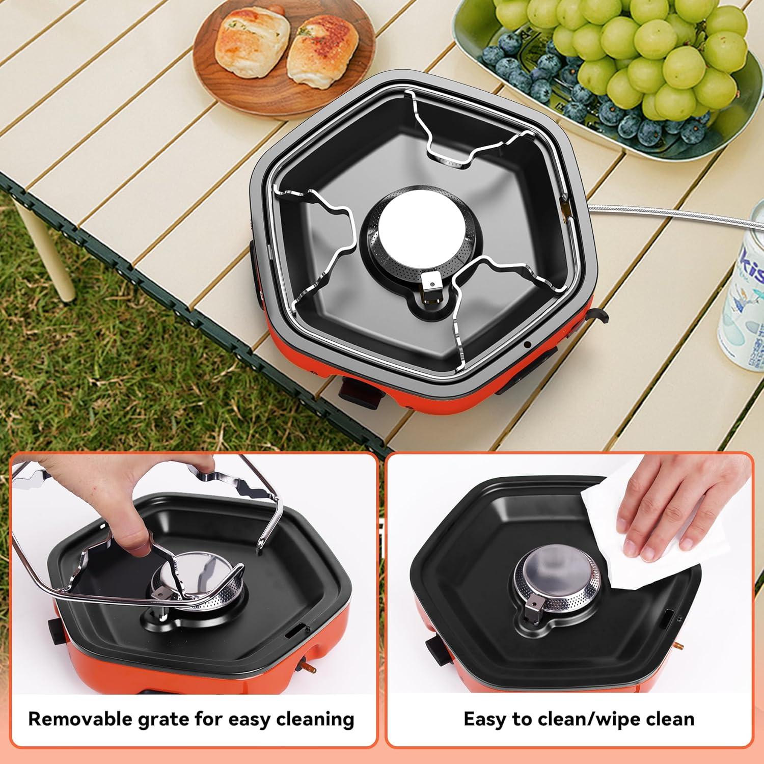 Estufa de Camping Portátil GIGART Propano 86000 BTU Naranja