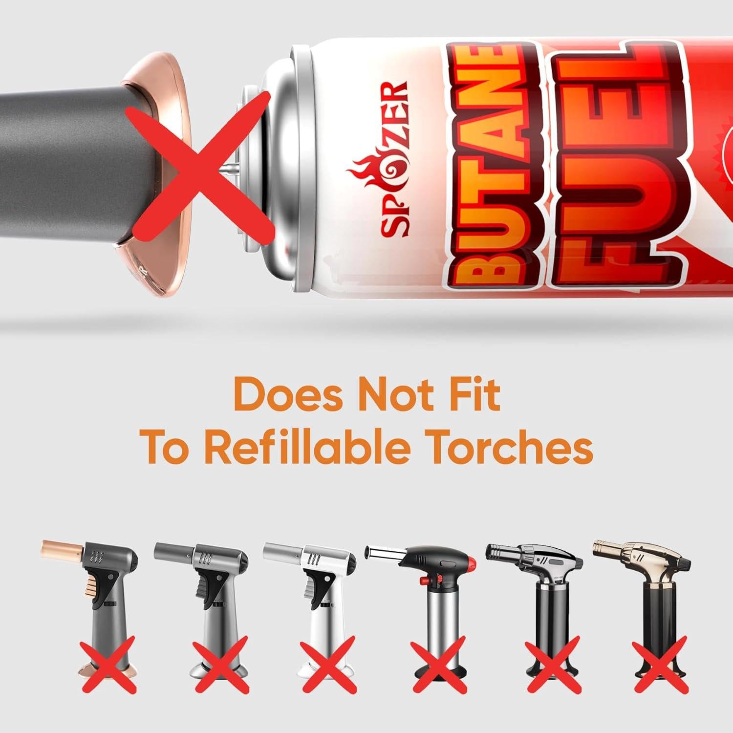 Latas de Butano Spozer 227g - 24 PCS con Válvula de Seguridad