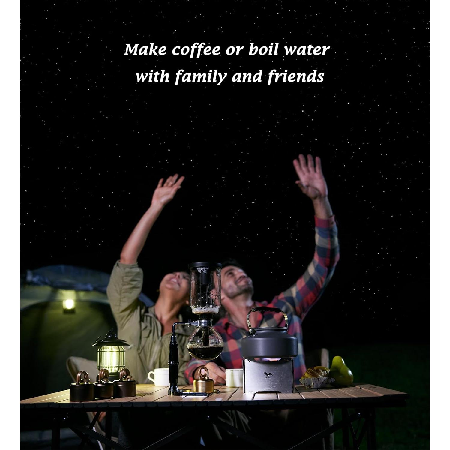 Estufa de Camping Portátil UJU con Paravientos y Accesorios