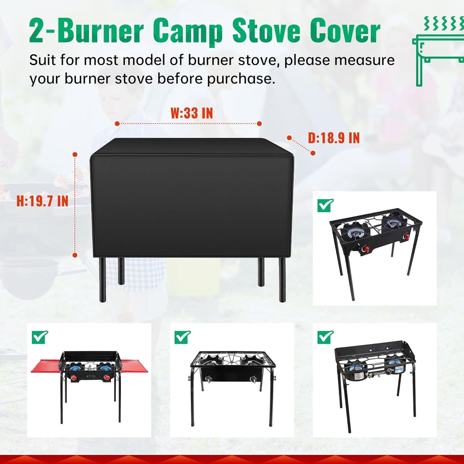 Funda para Estufa de Camping iCOVER 2 Quemadores 600D