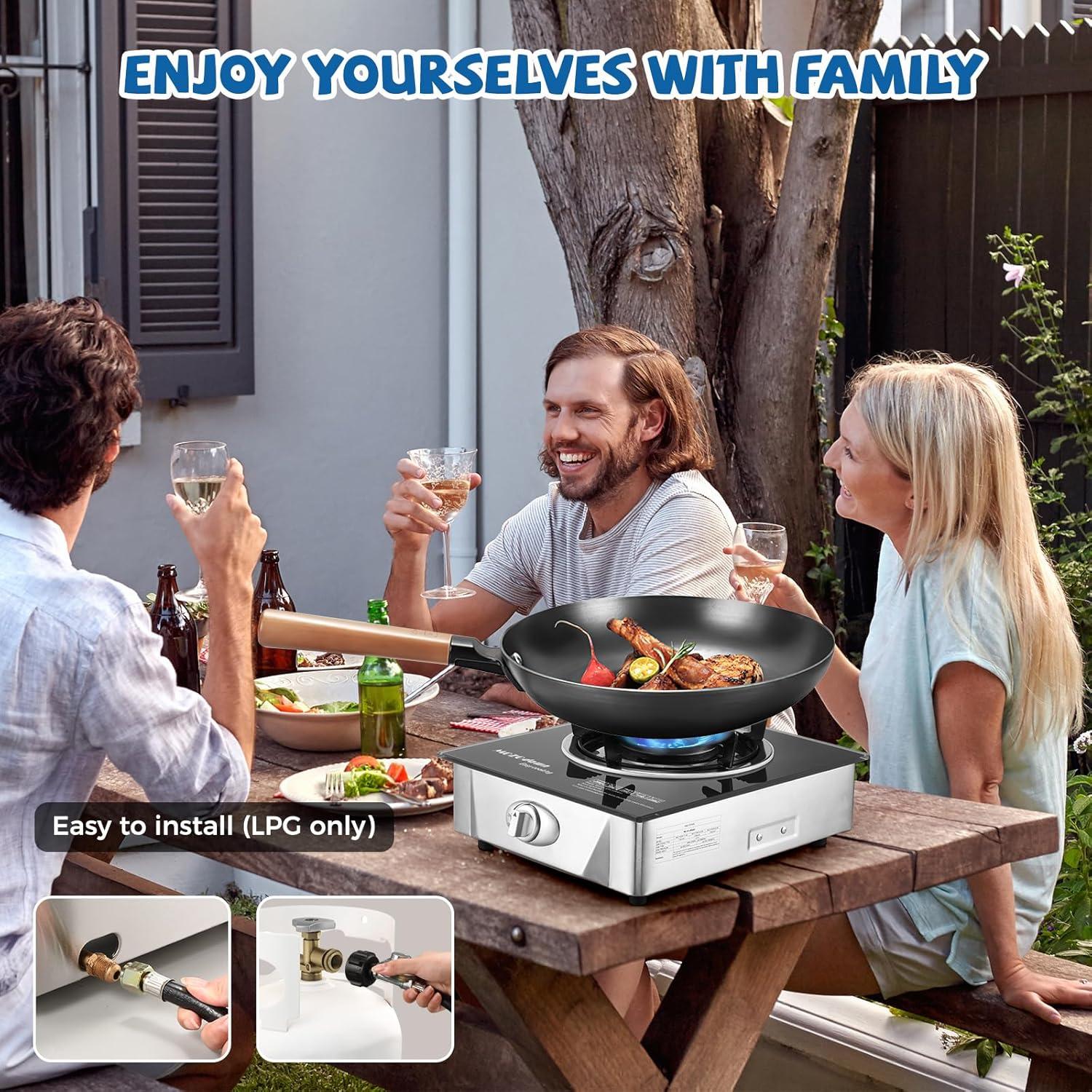 Estufa de Propano Portátil MOZODAWN 15000 BTU con Manguera