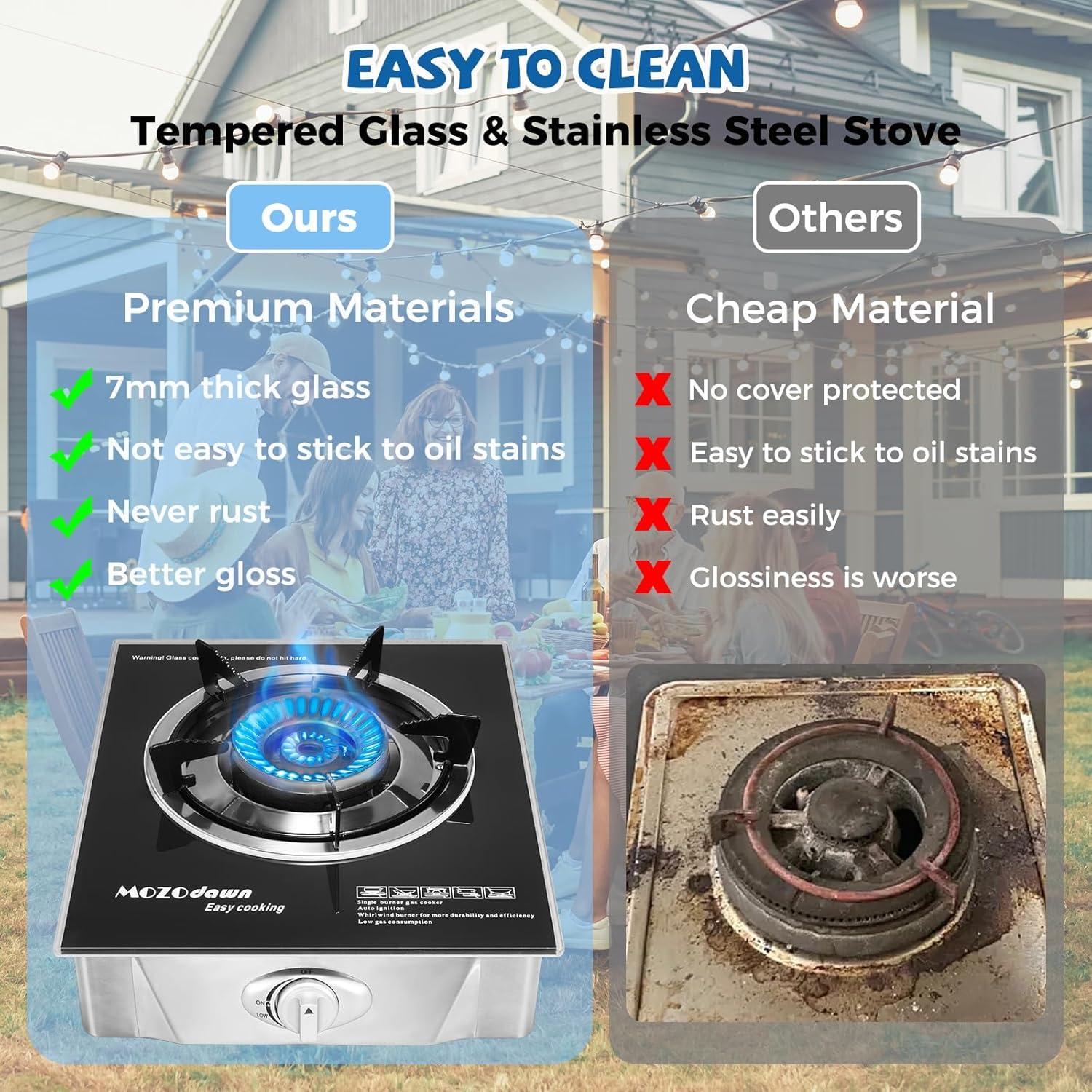 Estufa de Propano Portátil MOZODAWN 15000 BTU con Manguera