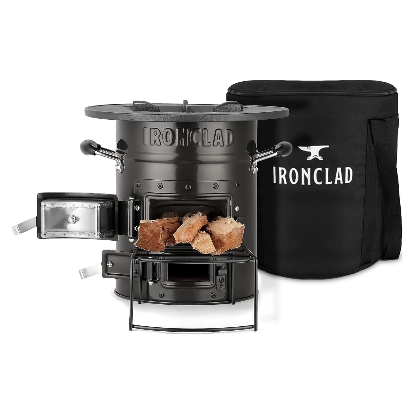 Estufa Cohete Ironclad Supply - Portátil de Madera para Camping