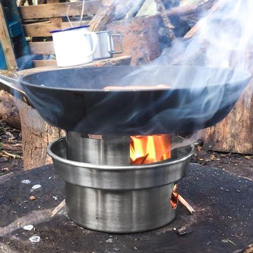 Estufa Hobo Grande Kelly Kettle de Acero Inoxidable para Senderismo