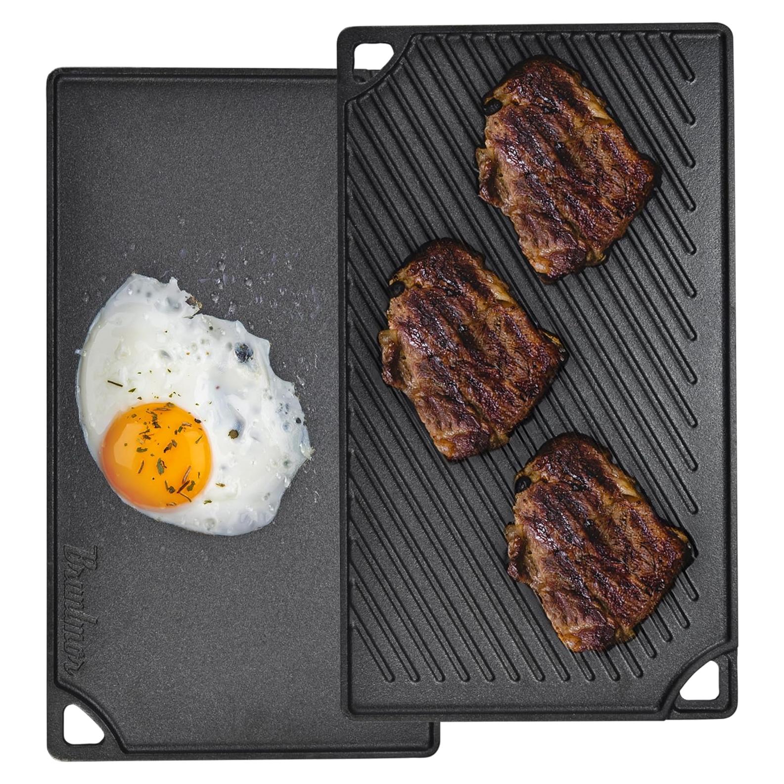 Placa de Parrilla Reversible Bruntmor 43x25 cm Hierro Fundido