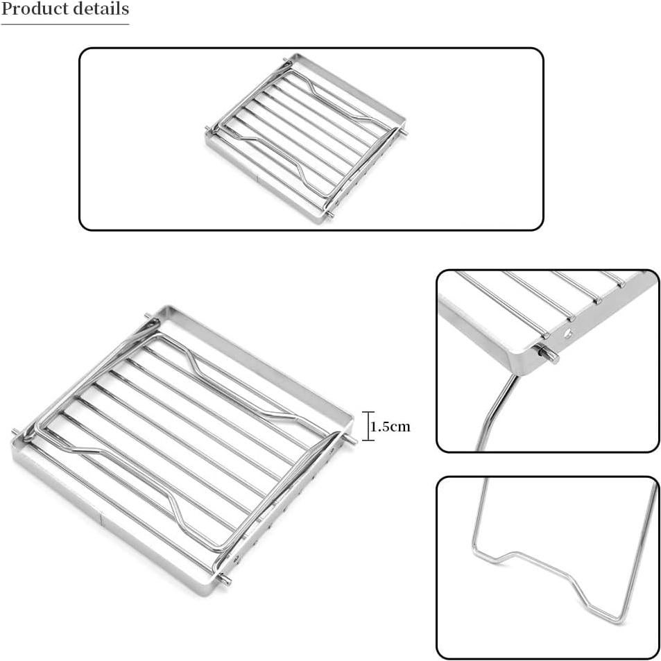 Soporte de Estufa Plegable SquEqu Acero Inoxidable 16x11.5cm