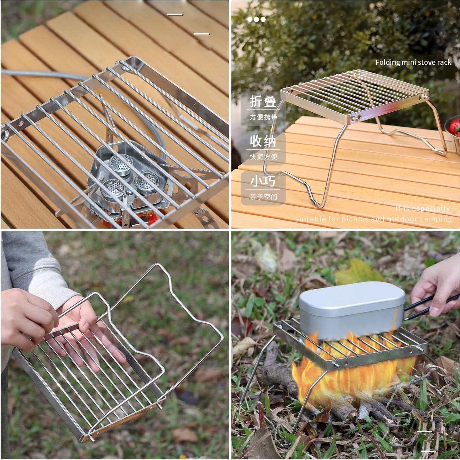 Soporte de Estufa Plegable SquEqu Acero Inoxidable 16x11.5cm