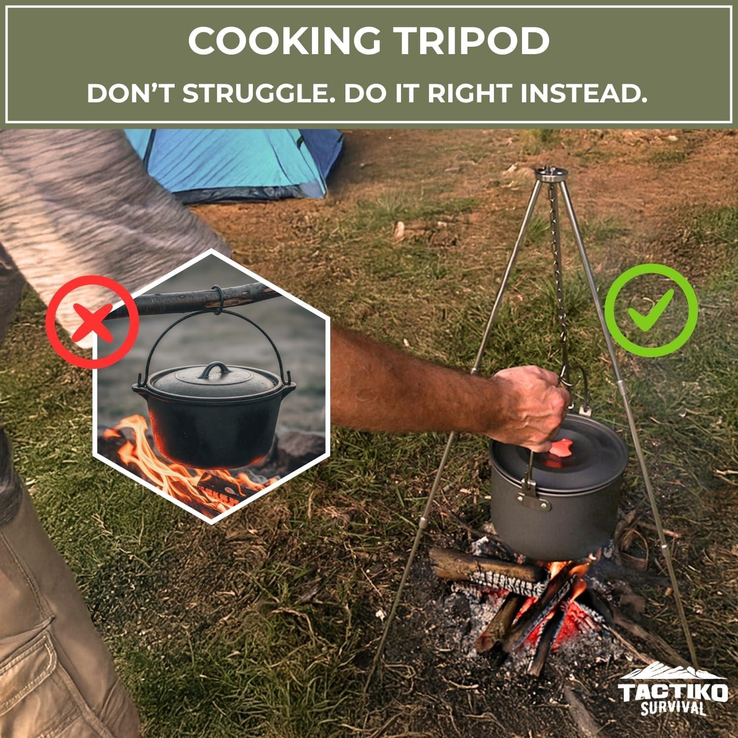 Trípode de Cocina Tactiko Survival - Acero Inoxidable 83.82 cm