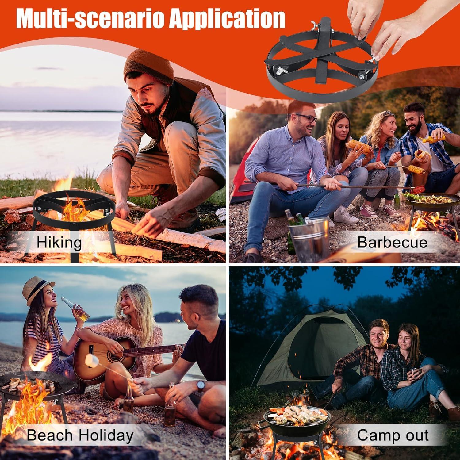 Trípode de cocina para fogata Lcokeiy, 1.38 kg, plegable y resistente