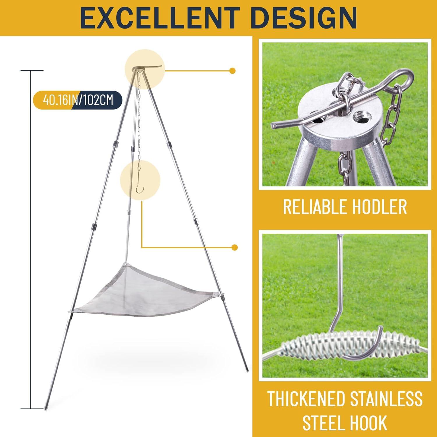 Horno de Fuego Portátil Kikerike con Trípode Ajustable 52.3 cm