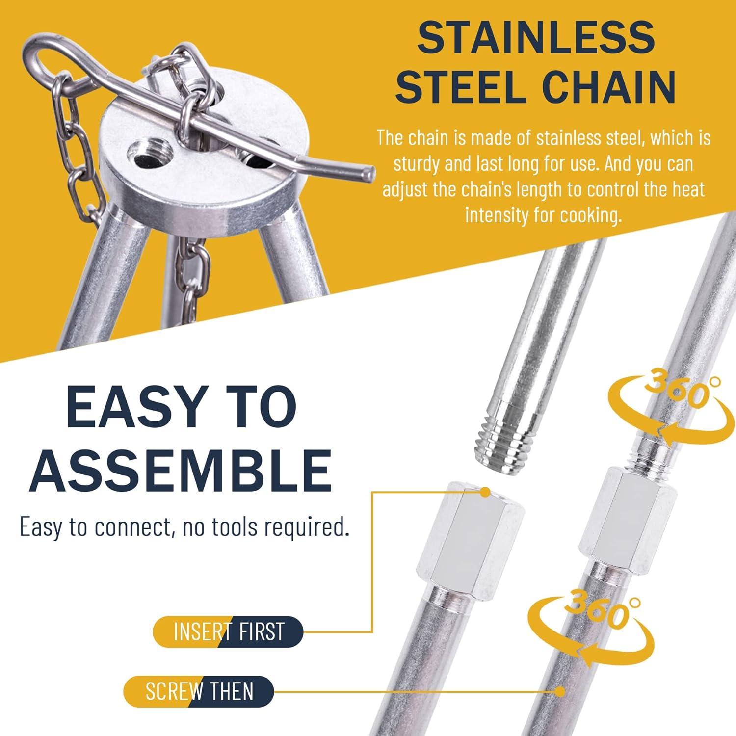 Horno de Fuego Portátil Kikerike con Trípode Ajustable 52.3 cm