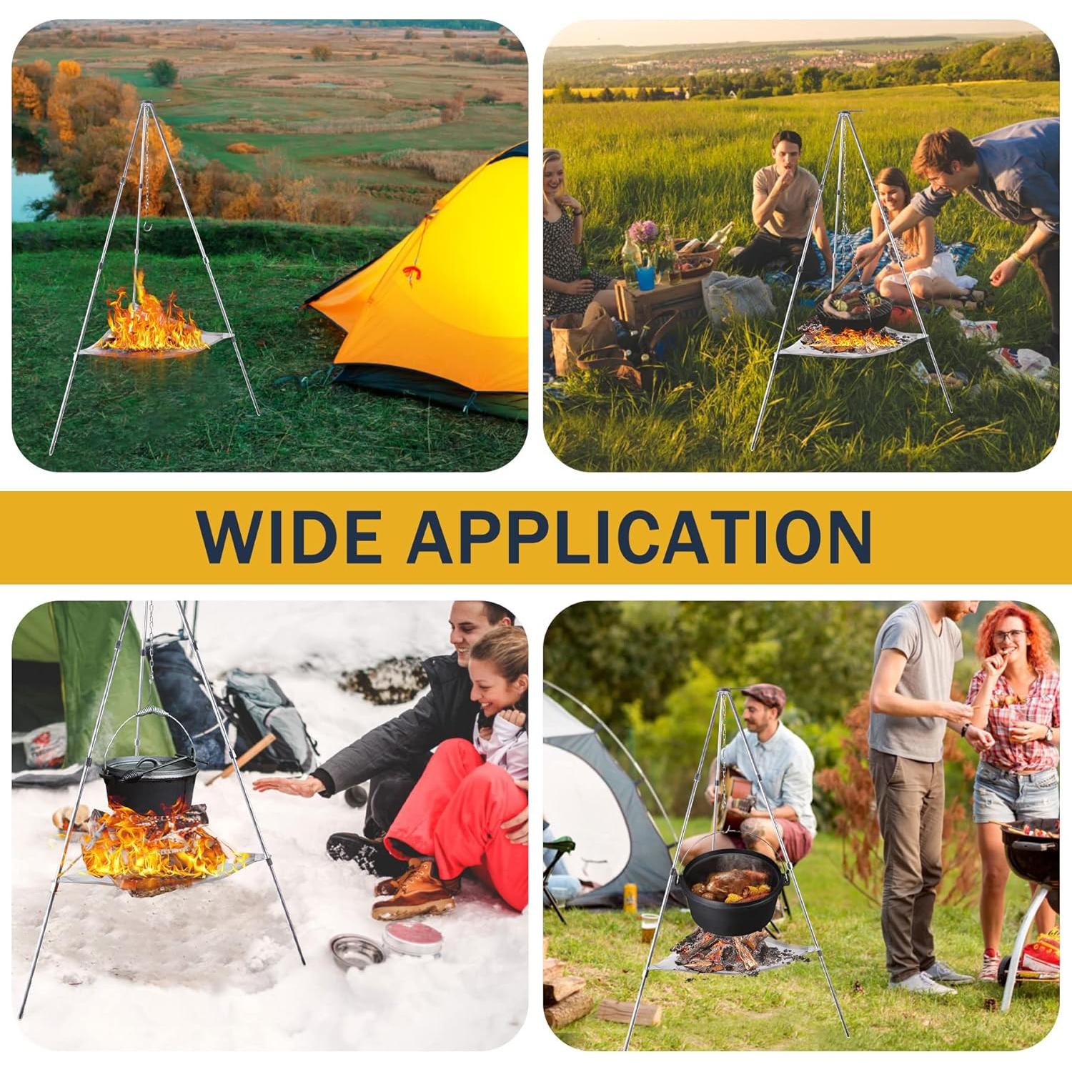 Horno de Fuego Portátil Kikerike con Trípode Ajustable 52.3 cm