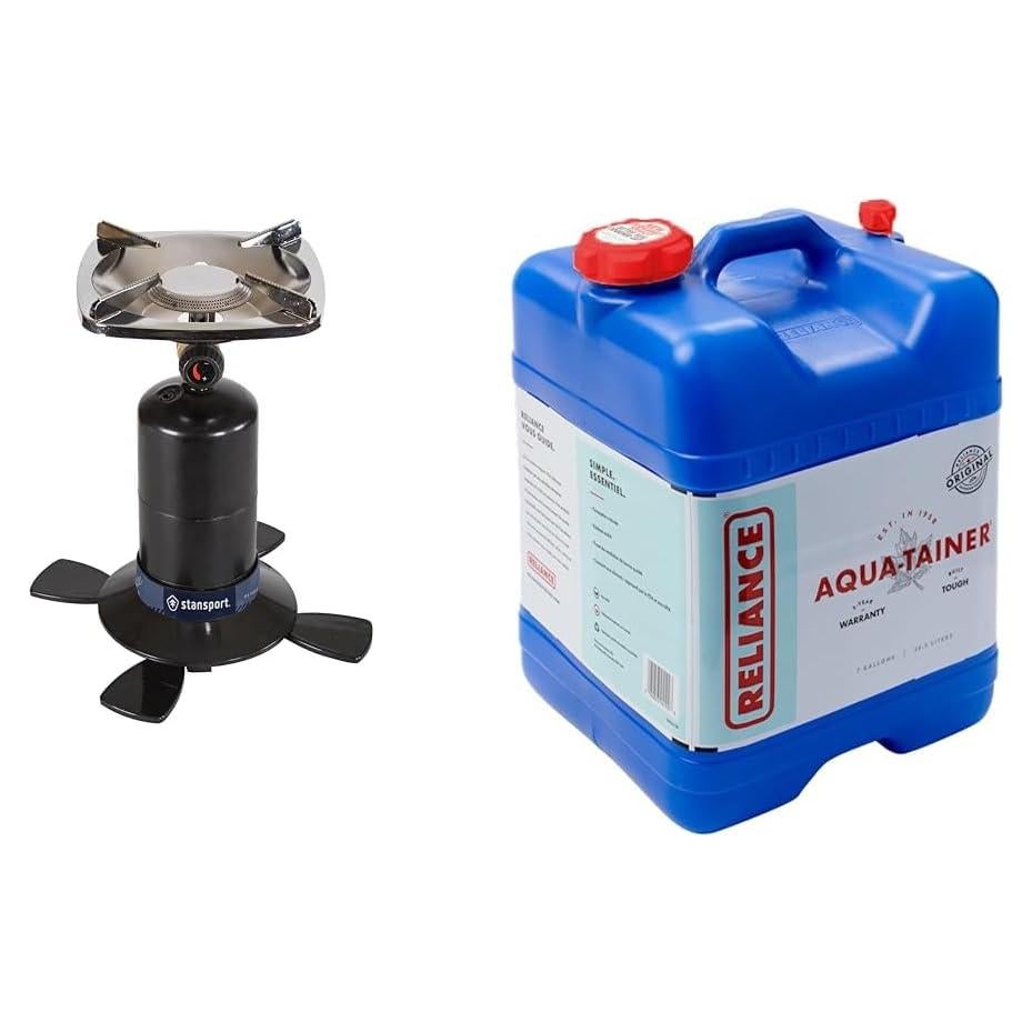 Estufa de Propano Stansport 10,000 BTU + Contenedor Agua 7 Gal