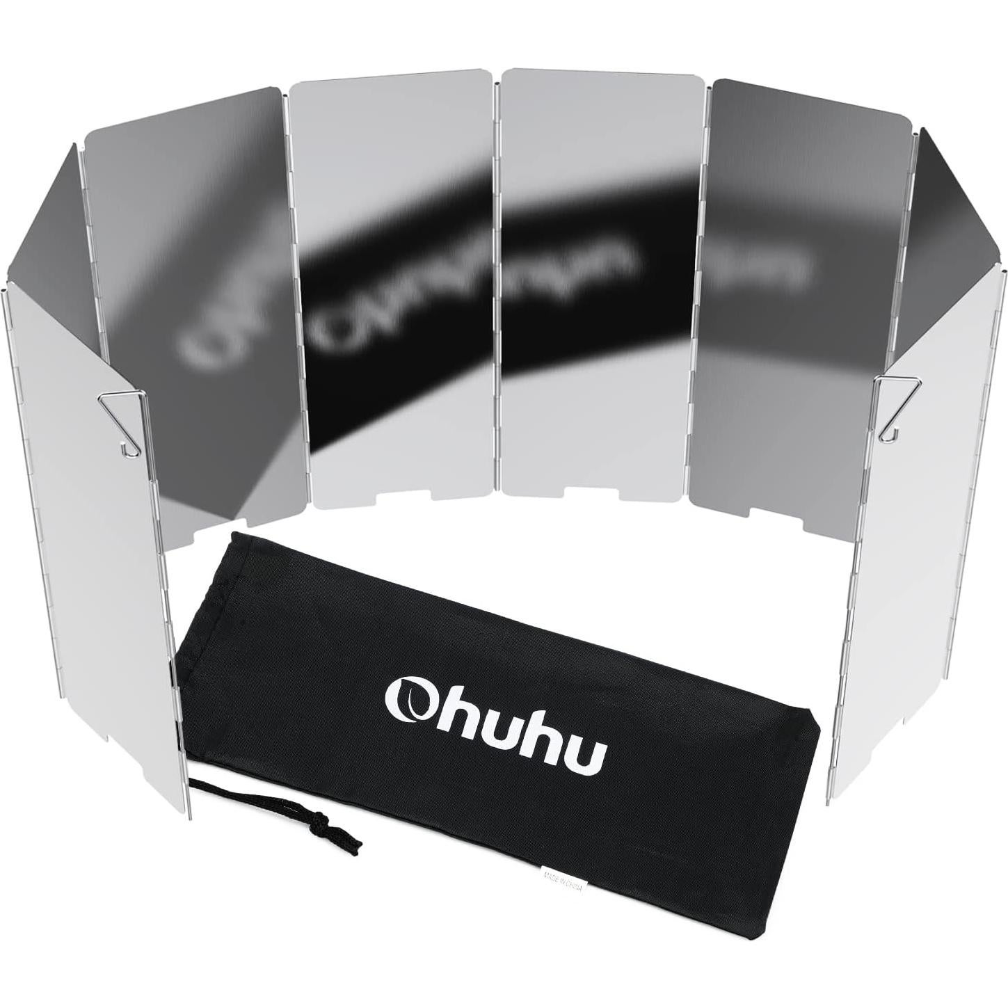 Estufa de Camping de Leña Ohuhu con Pantalla de Viento