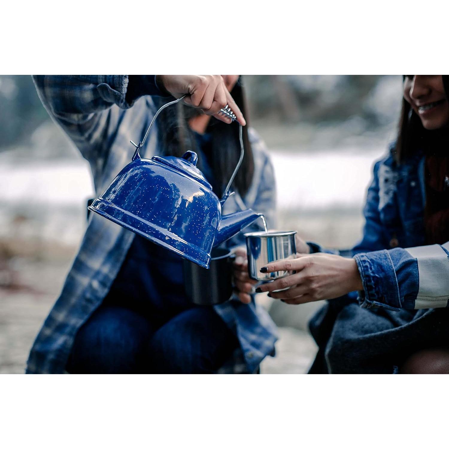 Tetera de Esmalte Stansport 2.6 L Azul para Camping