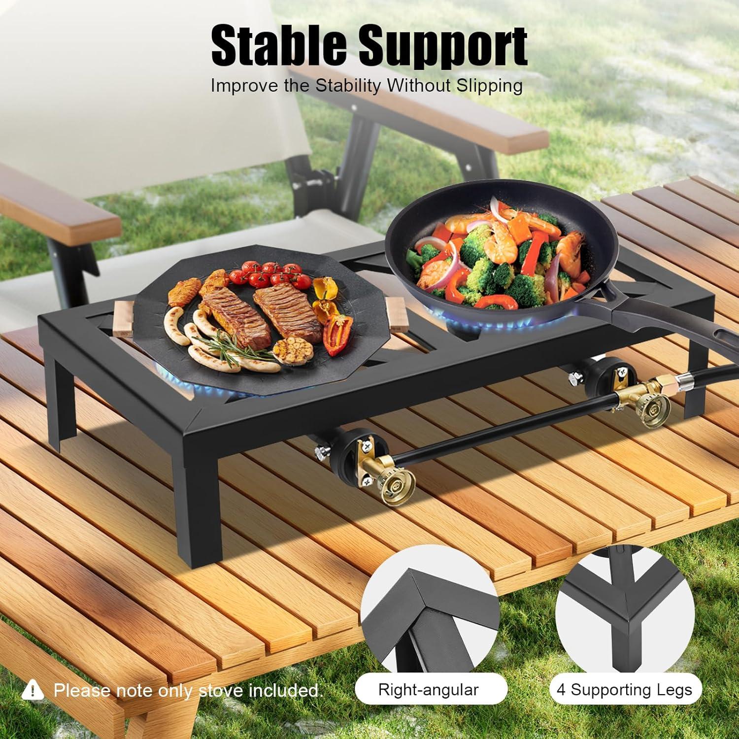 Cocina de Gas Doble Quemador Verizcc para Camping 8000W