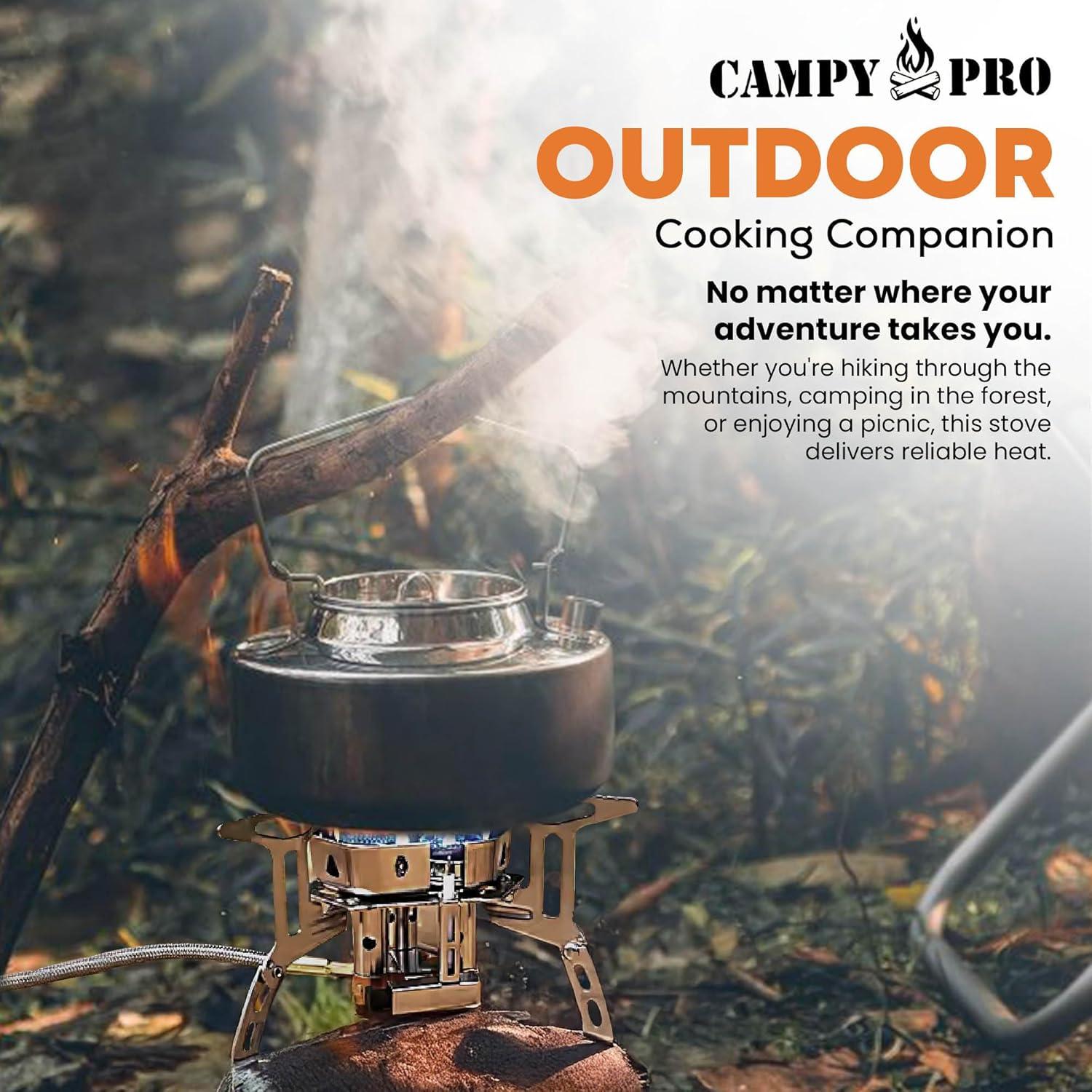 Estufa de Camping Portátil Campy Pro 6800W Multi-combustible