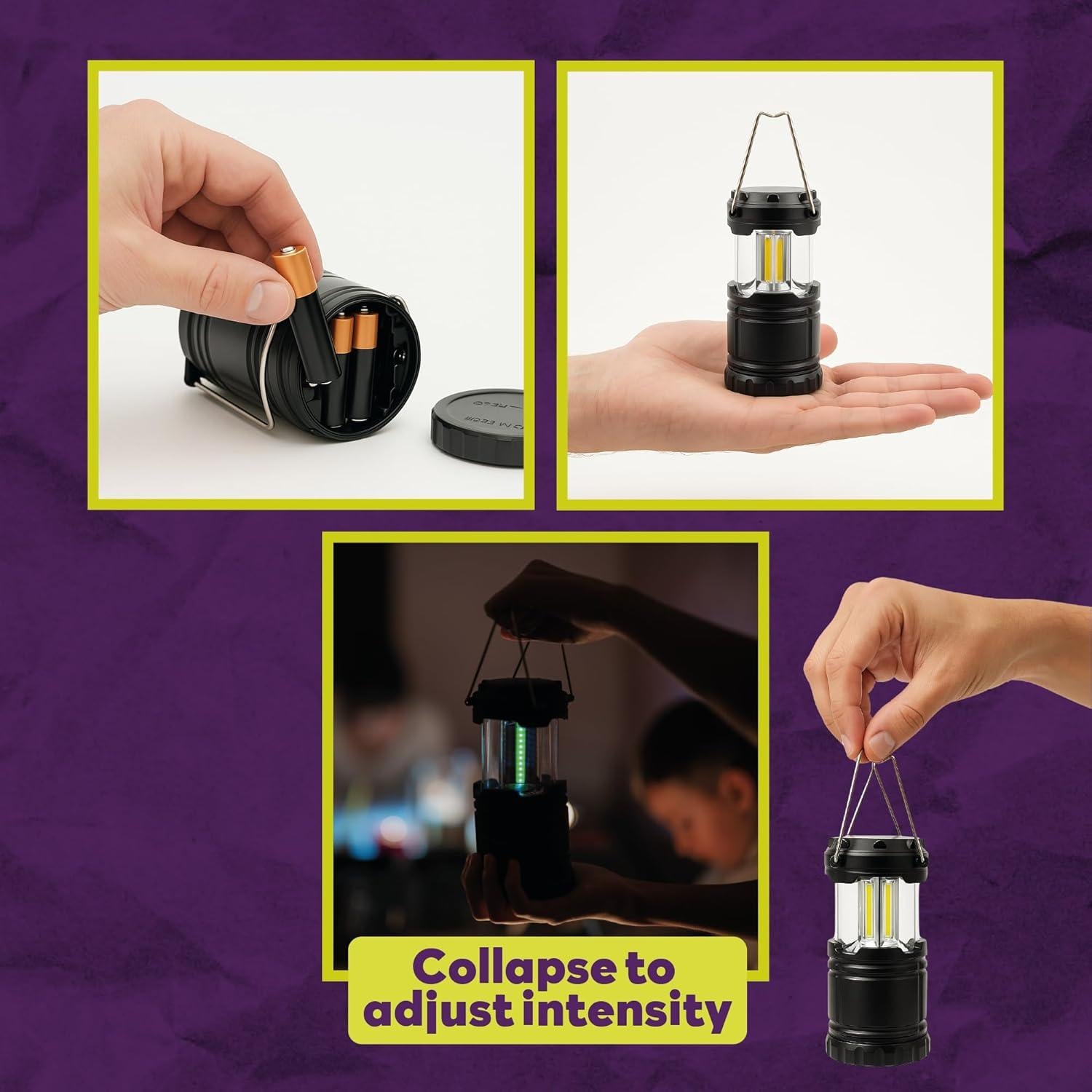 Linterna LED de Camping ATack 4 Piezas 350 Lúmenes Plegable