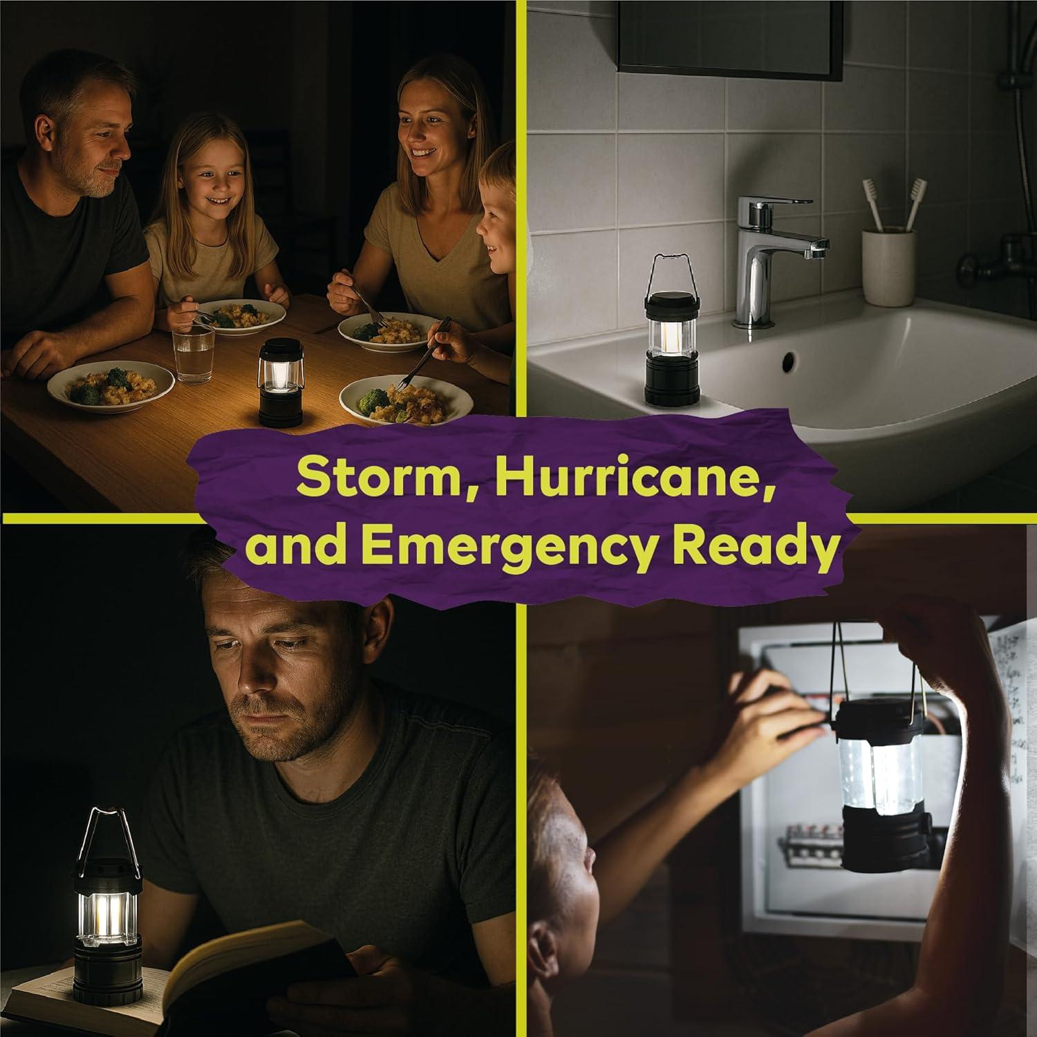 Linterna LED de Camping ATack 4 Piezas 350 Lúmenes Plegable