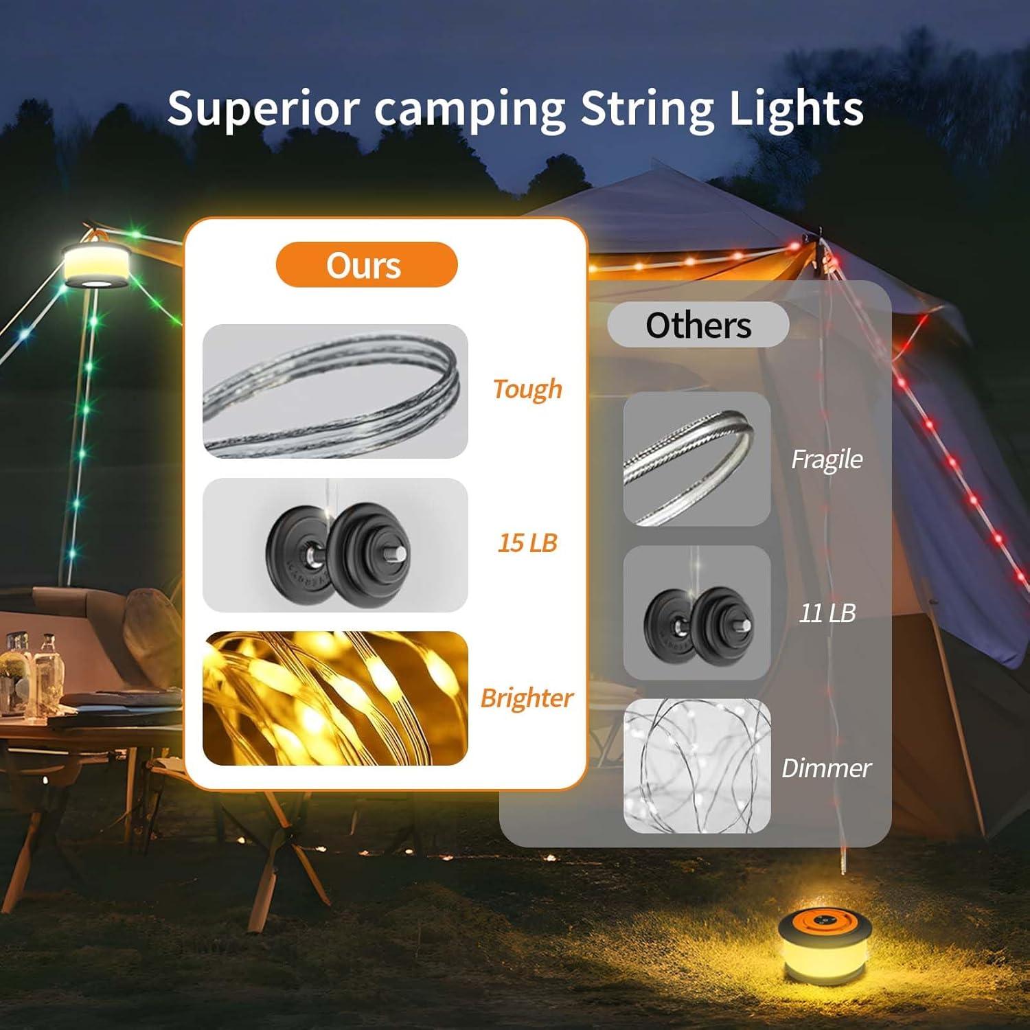 Luces de Camping TOHETO 3 en 1 RGB 10m Portátiles