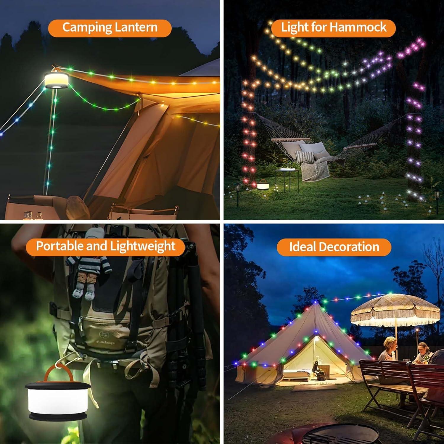 Luces de Camping TOHETO 3 en 1 RGB 10m Portátiles