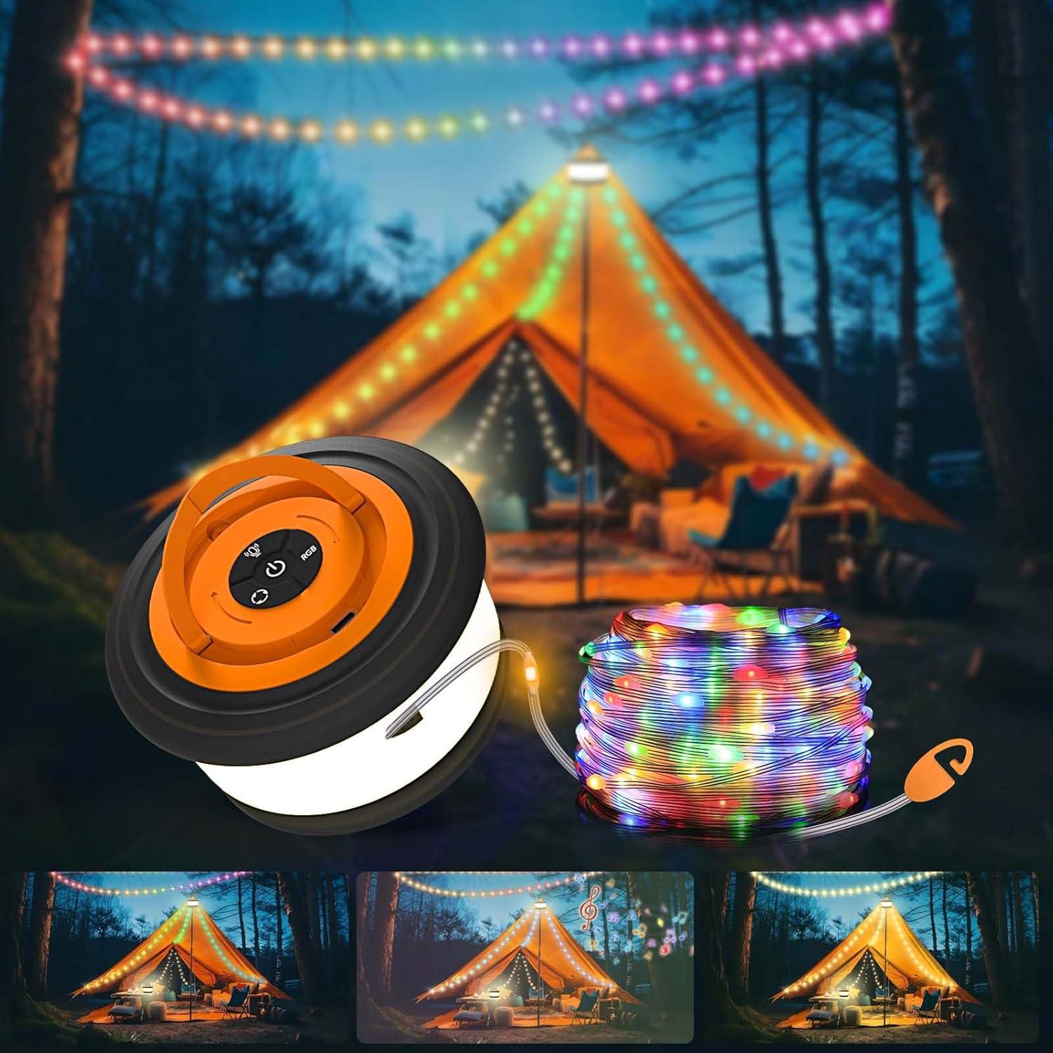 Luces de Camping TOHETO 3 en 1 RGB 10m Portátiles