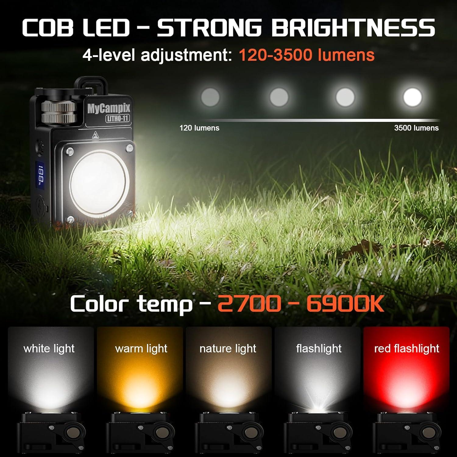 Linterna LED Recargable MyCompix 3500LM Portátil IPX4