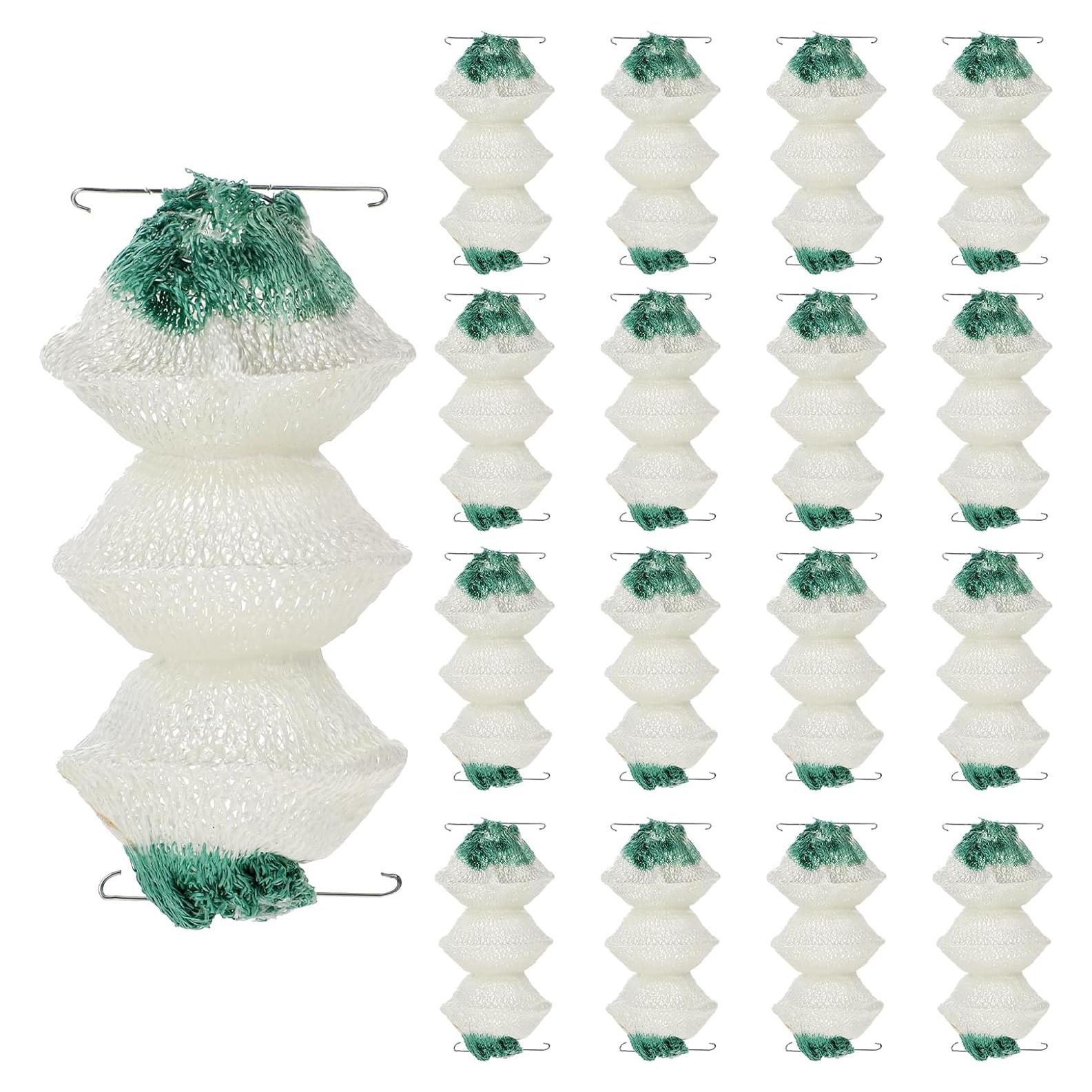 Paquete de 12 Capuchones de Linterna Larrel 13x7cm Verde Blanco