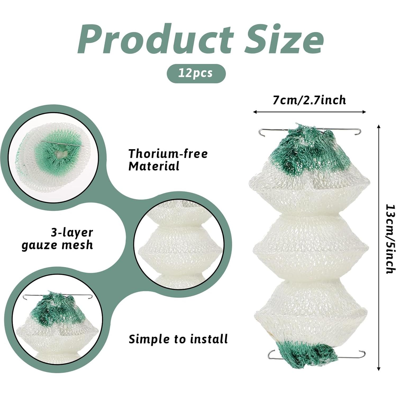 Paquete de 12 Capuchones de Linterna Larrel 13x7cm Verde Blanco