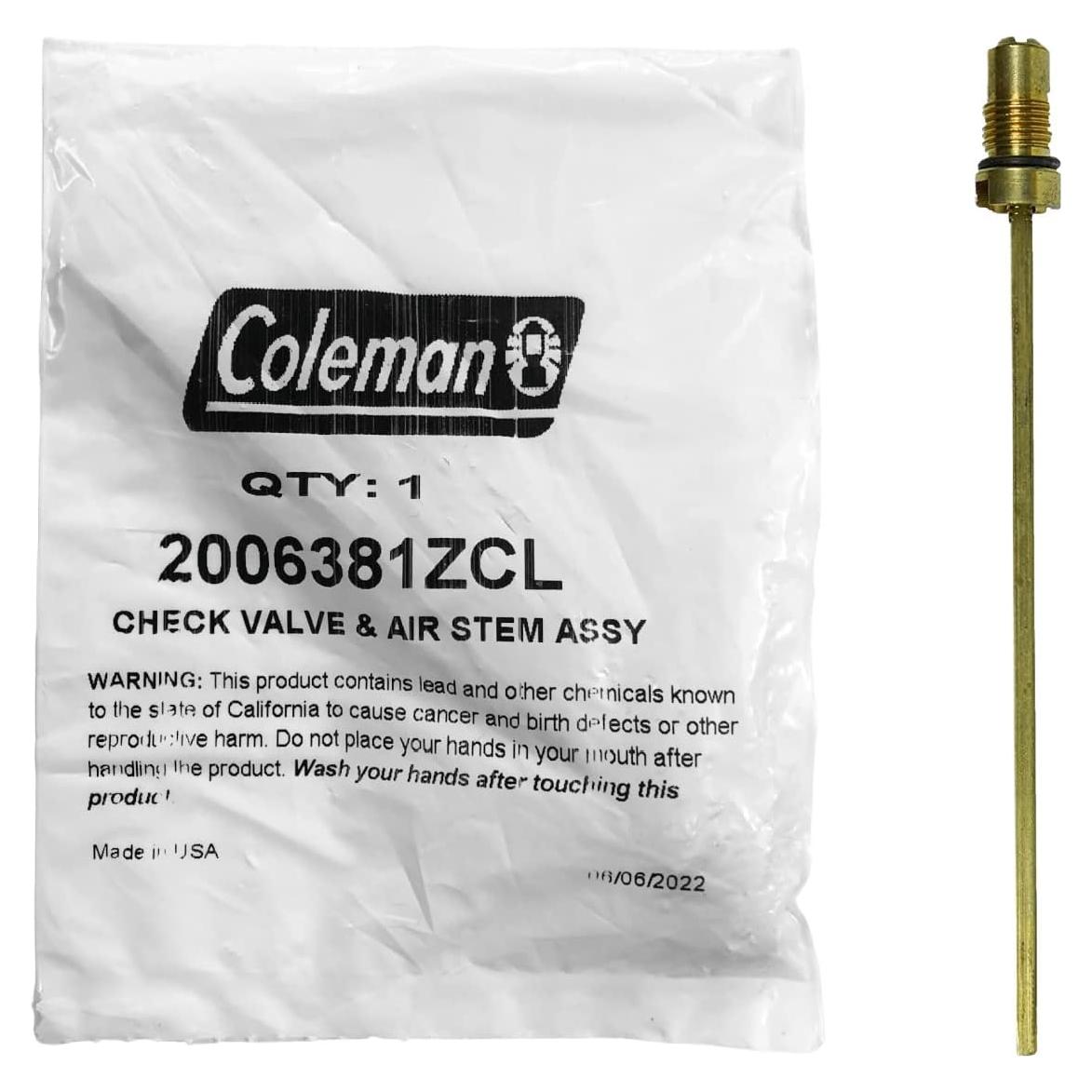 Conjunto Válvula de Retención y Vástago de Aire Coleman 200-6381