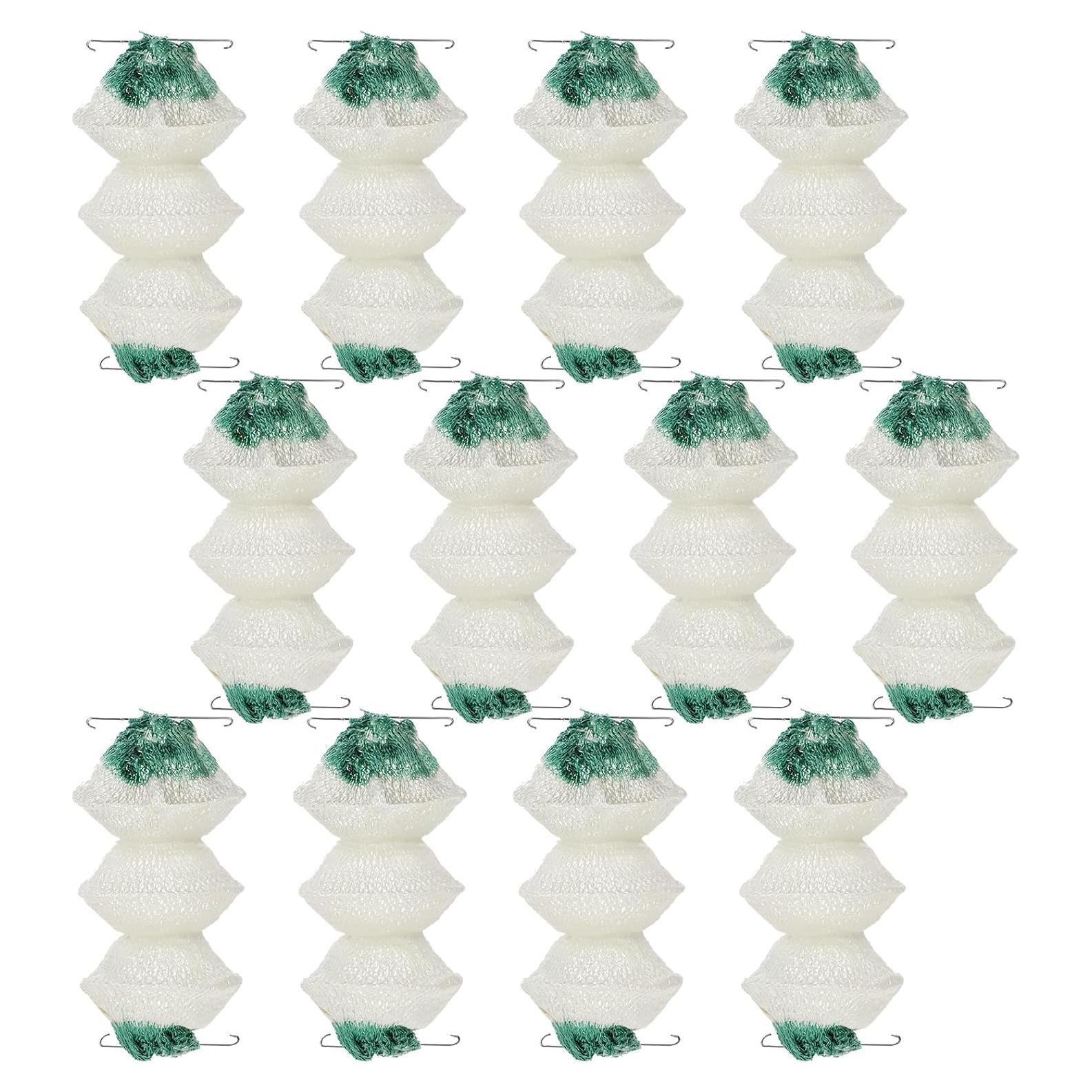 12 Capuchones de Linterna de Gas Piriuuo 3 Capas Verde y Blanco