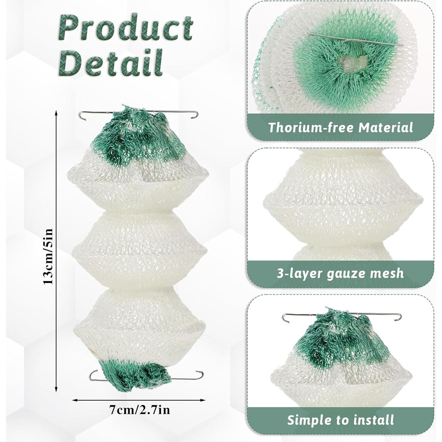 12 Capuchones de Linterna de Gas Piriuuo 3 Capas Verde y Blanco