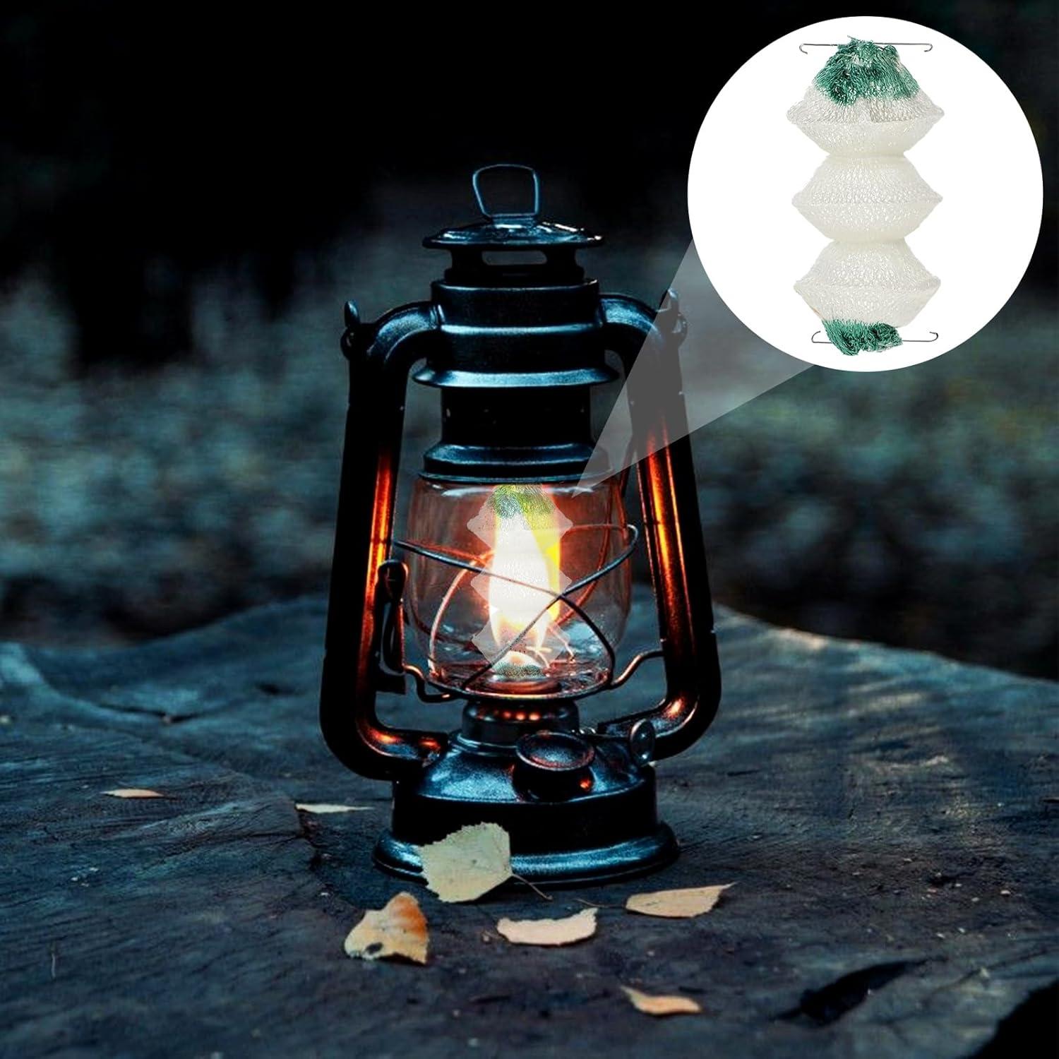 12 Capuchones de Linterna de Gas Piriuuo 3 Capas Verde y Blanco