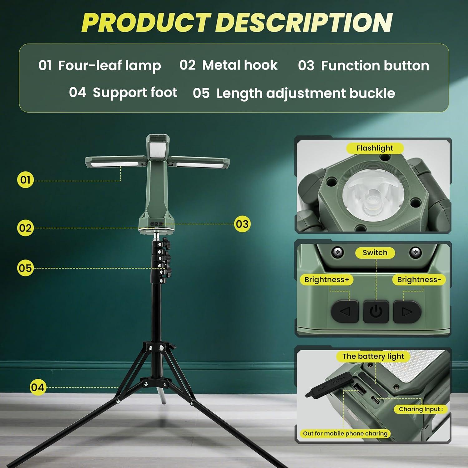 Luz de Camping Portátil Sakerneo 6500 Lúmenes 20000mAh