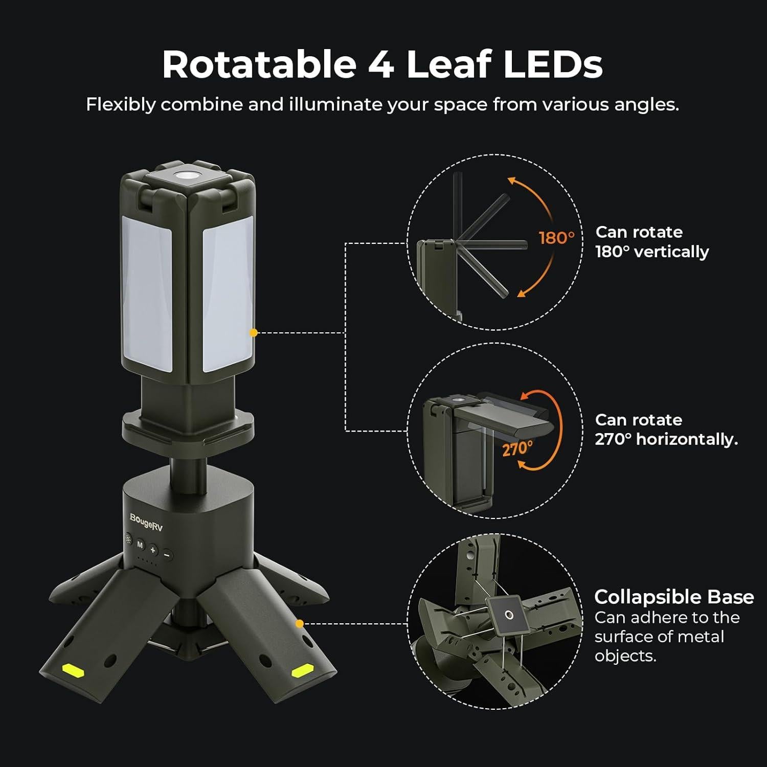 Linterna de Camping BougeRV 13400mAh Telescópica IPX5