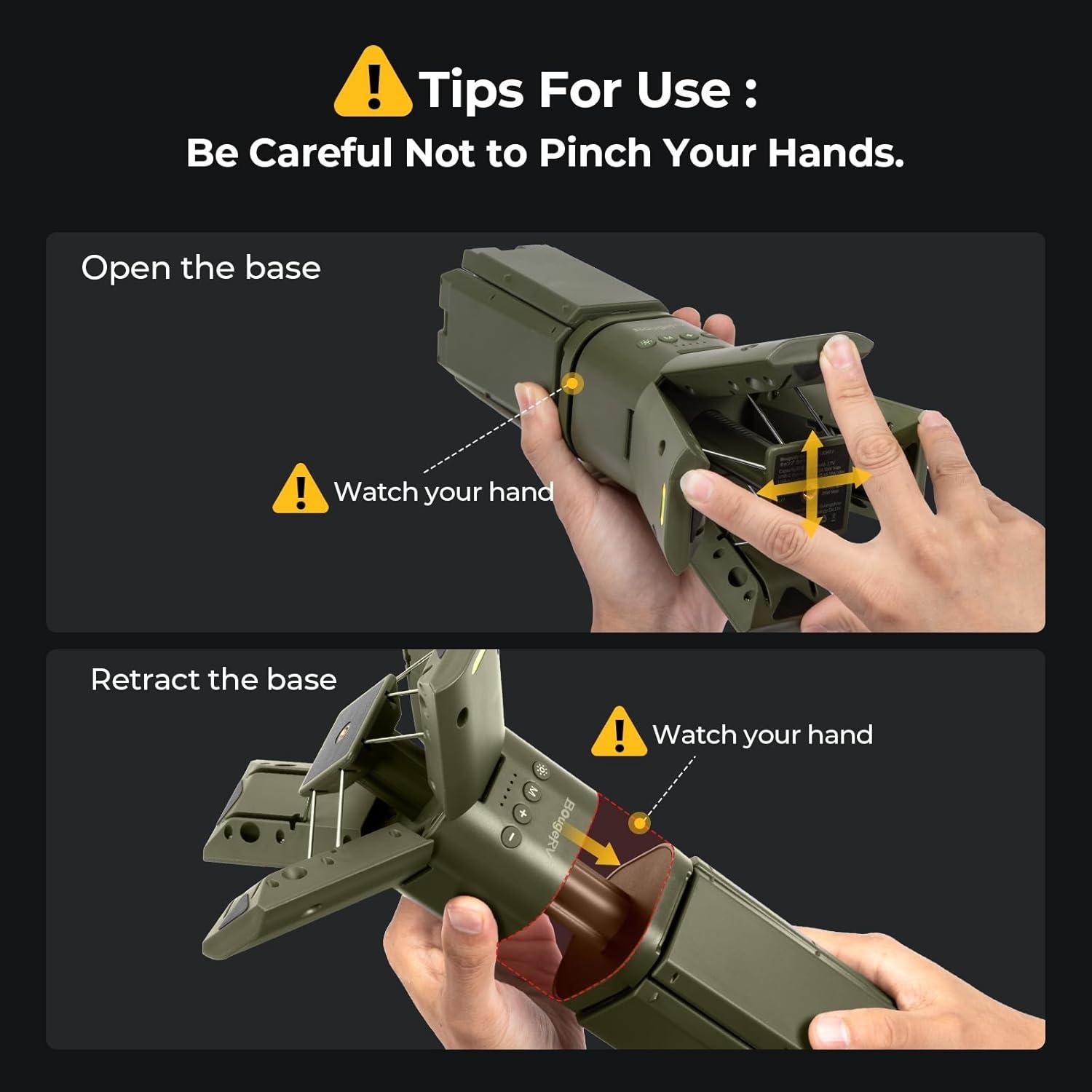 Linterna de Camping BougeRV 13400mAh Telescópica IPX5