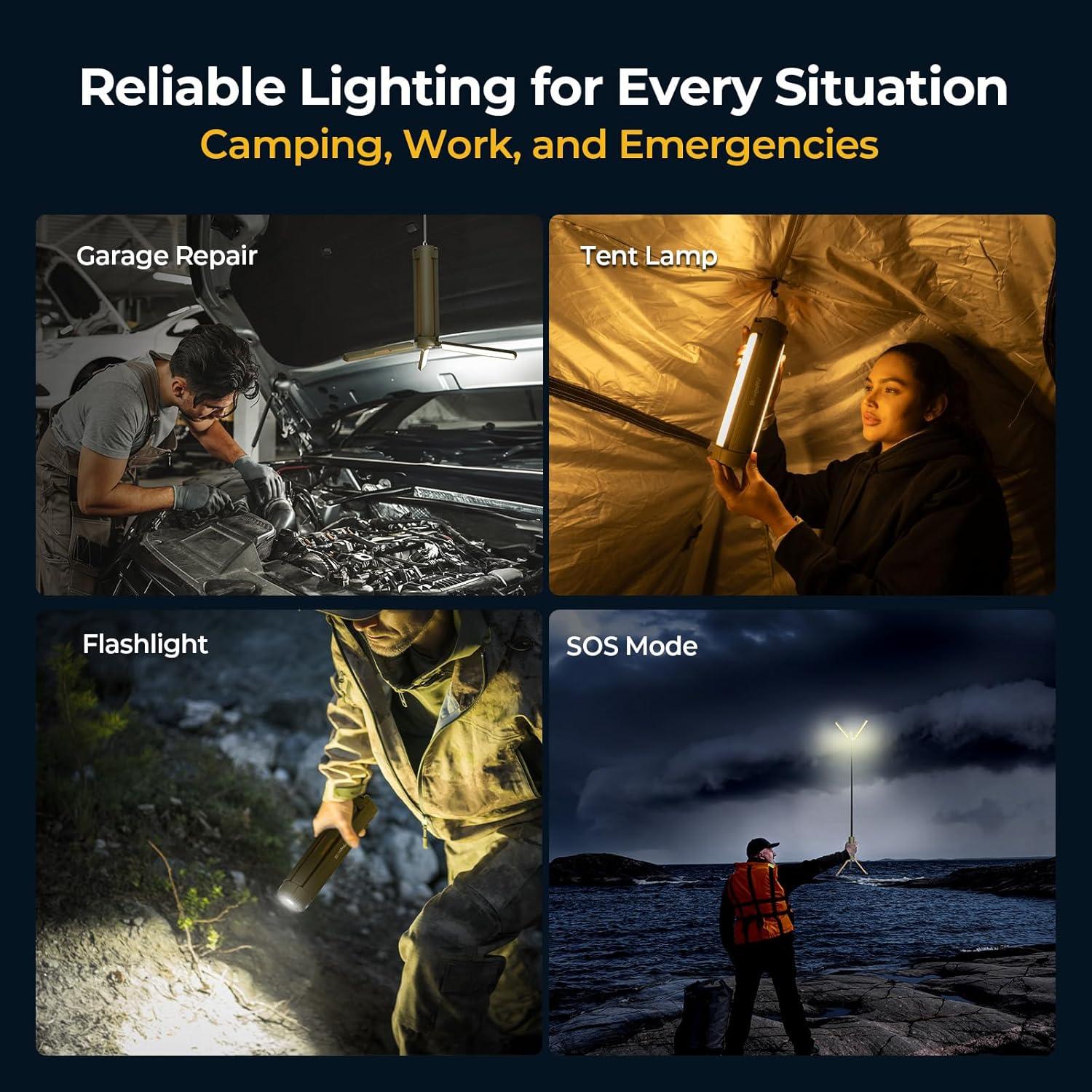 Luz de Camping Telescópica BougeRV 15600mAh Impermeable