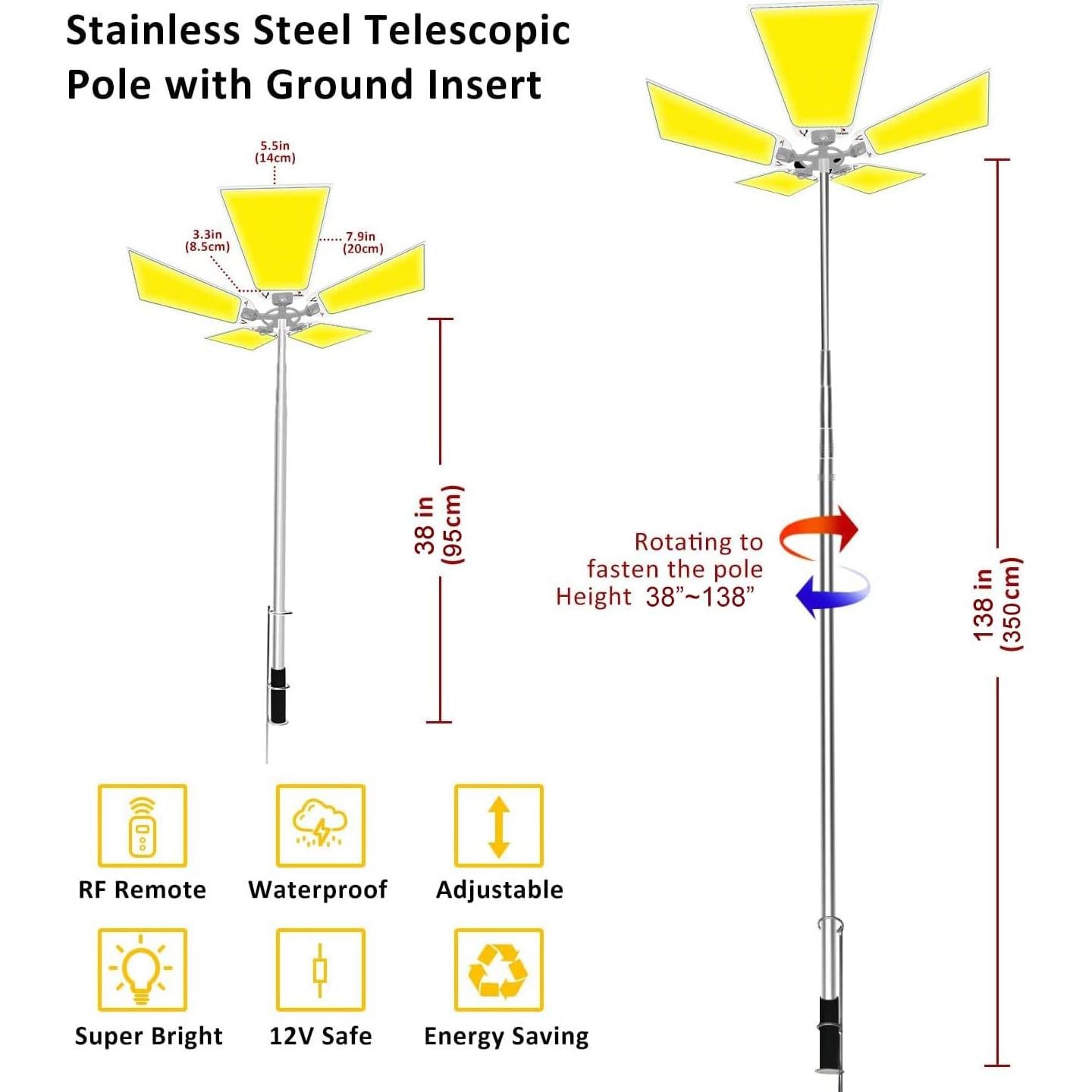 Luz LED Telescópica Conpex 25000 Lúmenes 110W 12V Impermeable