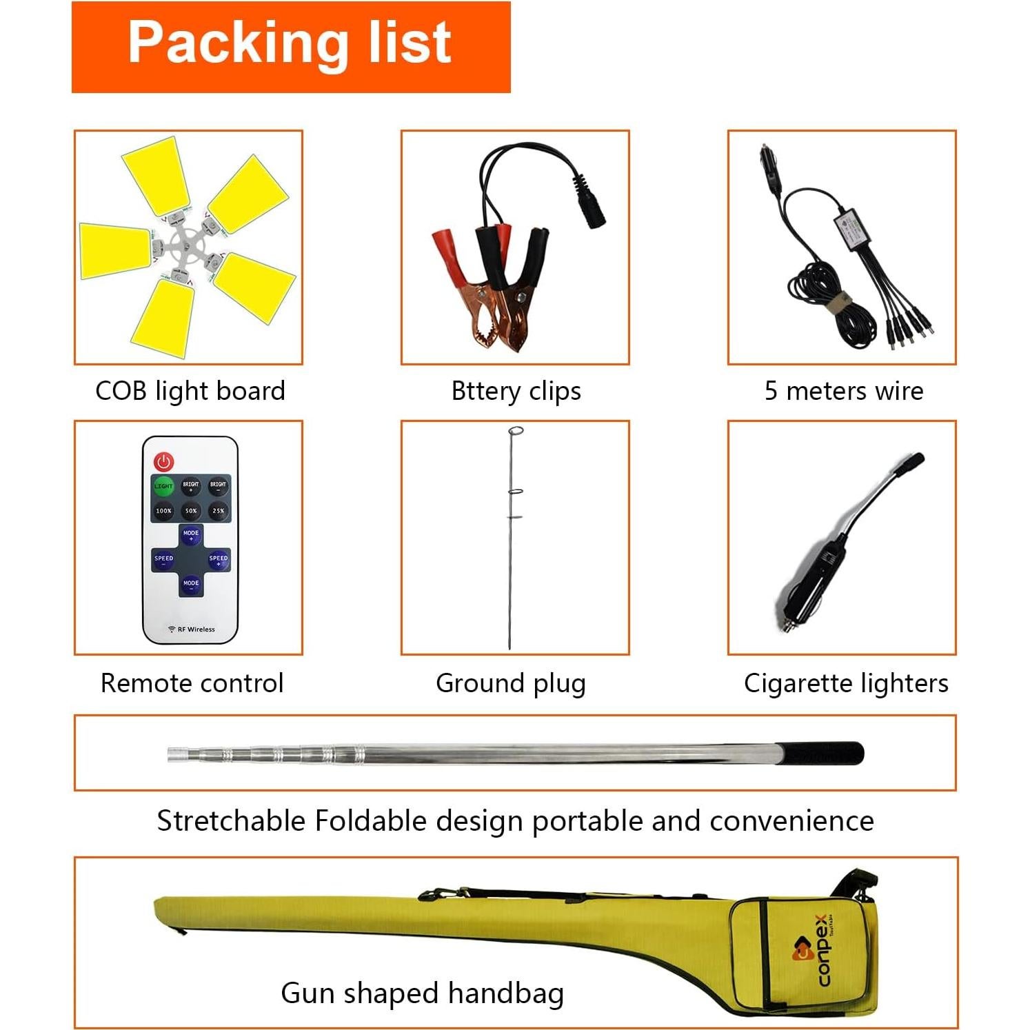 Luz LED Telescópica Conpex 25000 Lúmenes 110W 12V Impermeable