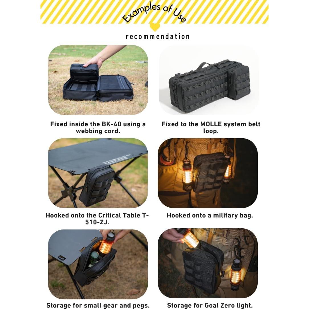 Bolsa Táctica Molle EDC Camping Moon Negra 12.45x6.1x17.02 cm