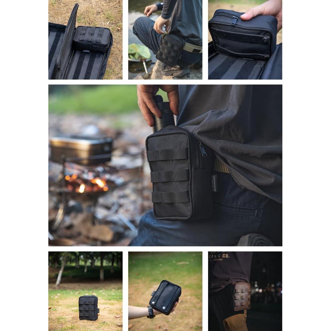 Bolsa Táctica Molle EDC Camping Moon Negra 12.45x6.1x17.02 cm