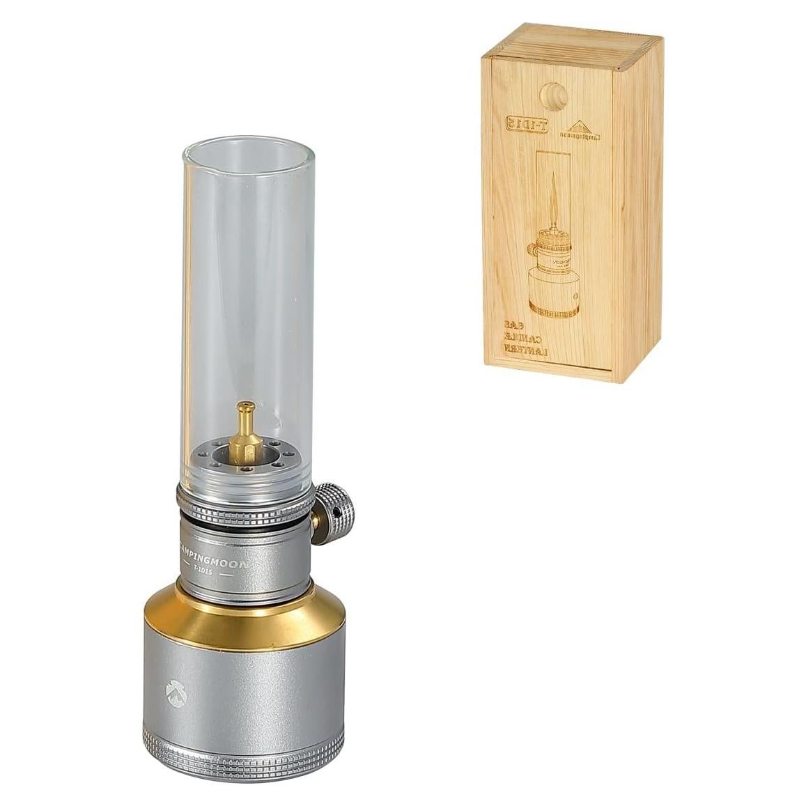Linterna de Gas CampingMOON T-1D15 con Caja de Madera