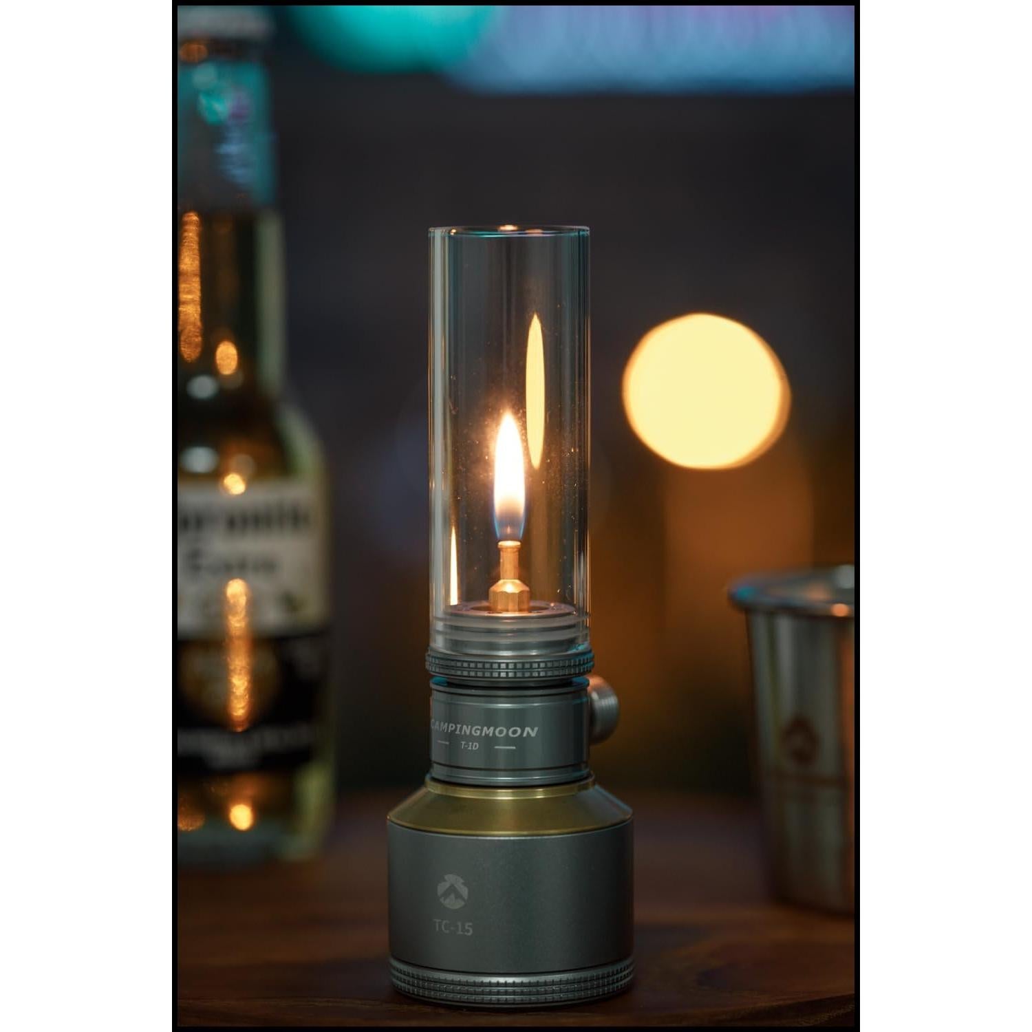 Linterna de Gas CampingMOON T-1D15 con Caja de Madera